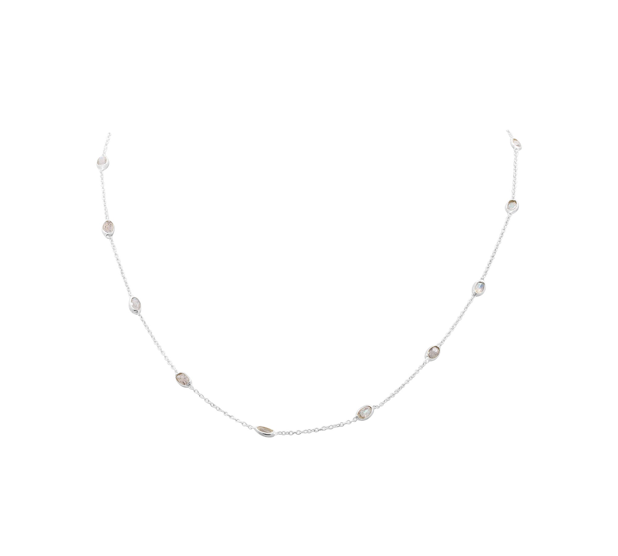 925 Sterling Silver Moonstone Gemstone Gold Plated Necklace