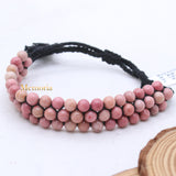 Natural Rhodochrosite Gemstone Thread Bracelet