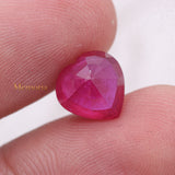 Natural Ruby Heart Shaped Faceted Gemstone 10X10mm Healing Loose Gemstone For Making Jewelry