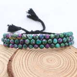 Natural Ruby Zoisite Gemstone Thread Bracelet