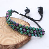 Natural Ruby Zoisite Gemstone Thread Bracelet