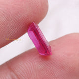 Natural Ruby Rectangle Shaped Faceted Gemstone 12X7mm Healing Loose Gemstone For Making Jewelry