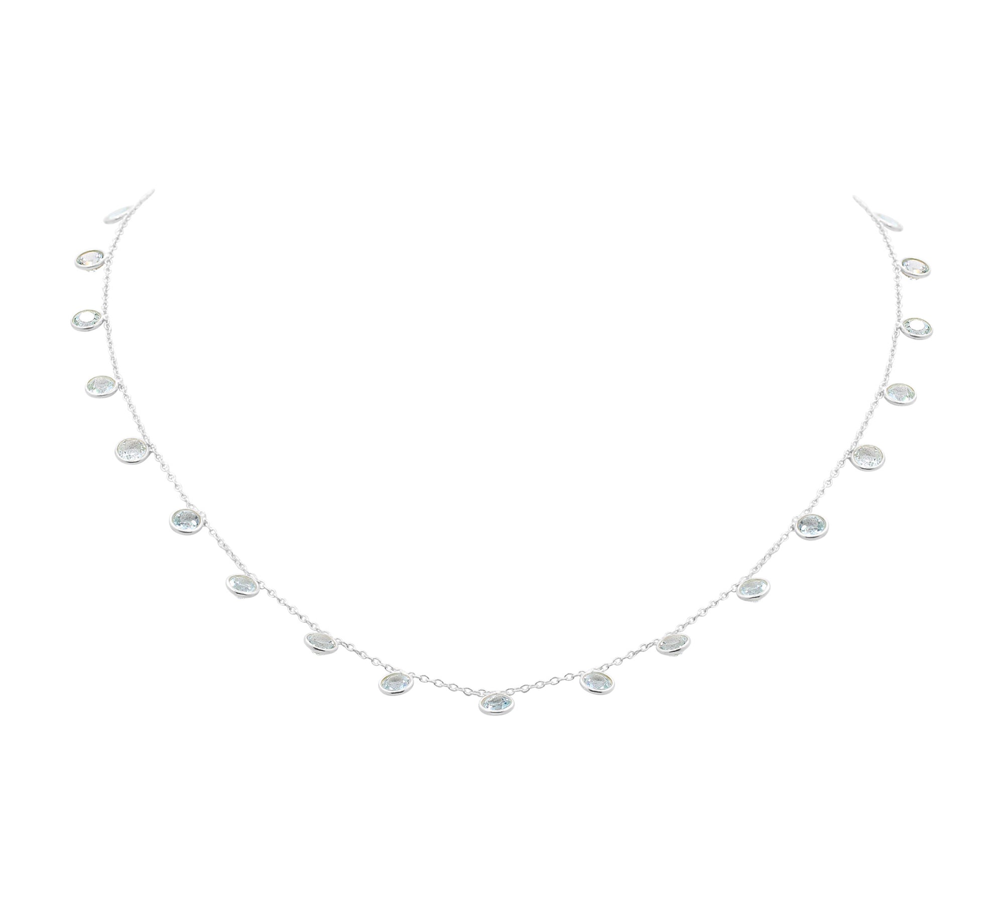 Natural Blue Topaz Gemstone 925 Sterling Silver Necklace