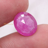 Natural Ruby Oval Shaped Faceted Gemstone 12X10mm Healing Loose Gemstone For Making Jewelry