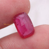 Certified Natural Ruby Cushion Shaped Faceted Gemstone 12X8mm Healing Loose Gemstone For Making Jewelry