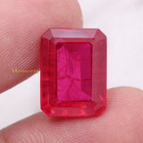 Natural Ruby Rectangle Shaped Faceted Gemstone 16X12mm Healing Loose Gemstone For Making Jewelry