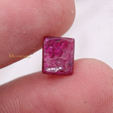 Natural Ruby Rectangle Shaped Rose Cut Gemstone 8X7mm Healing Loose Gemstone For Making Jewelry