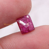 Natural Ruby Rectangle Shaped Rose Cut Gemstone 8X7mm Healing Loose Gemstone For Making Jewelry