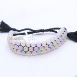 Natural Chalcedony Gemstone Thread Bracelet