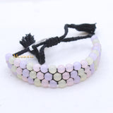 Natural Chalcedony Gemstone Thread Bracelet