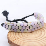 Natural Chalcedony Gemstone Thread Bracelet