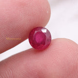 Buy Certified Natural Ruby Round Shaped Faceted Gemstone 7X7mm Healing Loose Gemstone For Making Jewelry