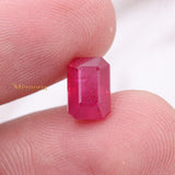 Certified Natural Ruby Octagon Shaped Faceted Gemstone 9X6mm Healing Loose Gemstone For Making Jewelry