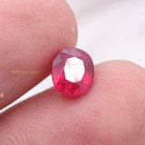 Natural Ruby Oval Shaped Faceted Gemstone 7X6mm Healing Loose Gemstone For Making Jewelry