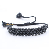 Natural Black Onyx Gemstone Thread Bracelet