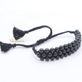 Natural Black Onyx Gemstone Thread Bracelet