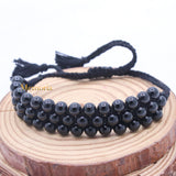 Natural Black Onyx Gemstone Thread Bracelet