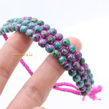 Natural Ruby Zoisite Gemstone Thread Bracelet