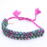 Natural Ruby Zoisite Gemstone Thread Bracelet