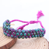 Natural Ruby Zoisite Gemstone Thread Bracelet