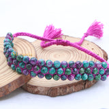 Natural Ruby Zoisite Gemstone Thread Bracelet