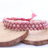 Natural Rhodochrosite Gemstone Thread Bracelet