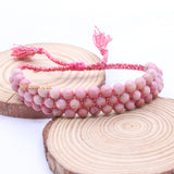 Natural Rhodochrosite Gemstone Thread Bracelet