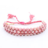 Natural Rhodochrosite Gemstone Thread Bracelet