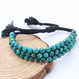 Natural Turquoise Gemstone Thread Bracelet