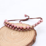 Natural Rhodochrosite Gemstone Thread Bracelet