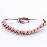 Natural Rhodochrosite Gemstone Thread Bracelet