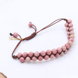 Natural Rhodochrosite Gemstone Thread Bracelet