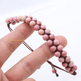 Natural Rhodochrosite Gemstone Thread Bracelet