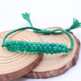 Natural Green Onyx Gemstone Thread Bracelet