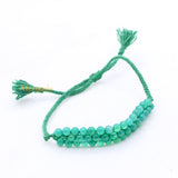 Natural Green Onyx Gemstone Thread Bracelet