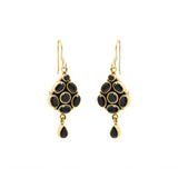 Black Onyx Gemstone 925 Silver Gold Plated Earring