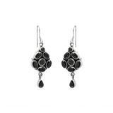 Black Onyx Gemstone 925 Silver Gold Plated Earring