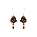 Black Onyx Gemstone 925 Silver Gold Plated Earring