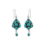 Natural Turquoise Gemstone 925 Sterling Silver Gold Plated Earring