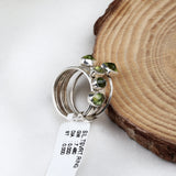 Tsavorite Sterling Silver Stackable Rings Green Gemstone Dainty Stacking Set