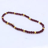 Natural Garnet Gemstone Stretchable 925 Silver Bracelet