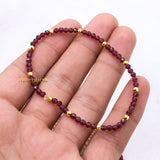 Natural Garnet Gemstone Stretchable 925 Silver Bracelet