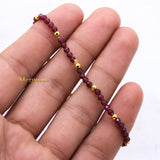 Natural Garnet Gemstone Stretchable 925 Silver Bracelet