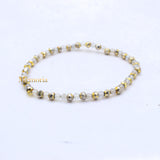 Natural Moonstone Gemstone Stretchable 925 Silver Bracelet