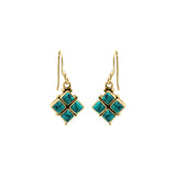 Natural Turquoise Gemstone 925 Sterling Silver Gold Plated Gold Plated Earring