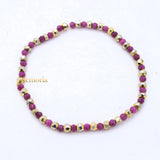 Natural Ruby Gemstone Stretchable 925 Silver Bracelet