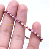 Natural Ruby Gemstone Stretchable 925 Silver Bracelet