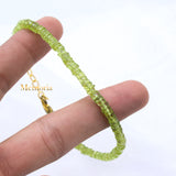 Natural Peridot Gemstone 925 Silver Bracelet