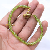 Natural Peridot Gemstone 925 Silver Bracelet