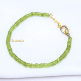 Natural Peridot Gemstone 925 Silver Bracelet